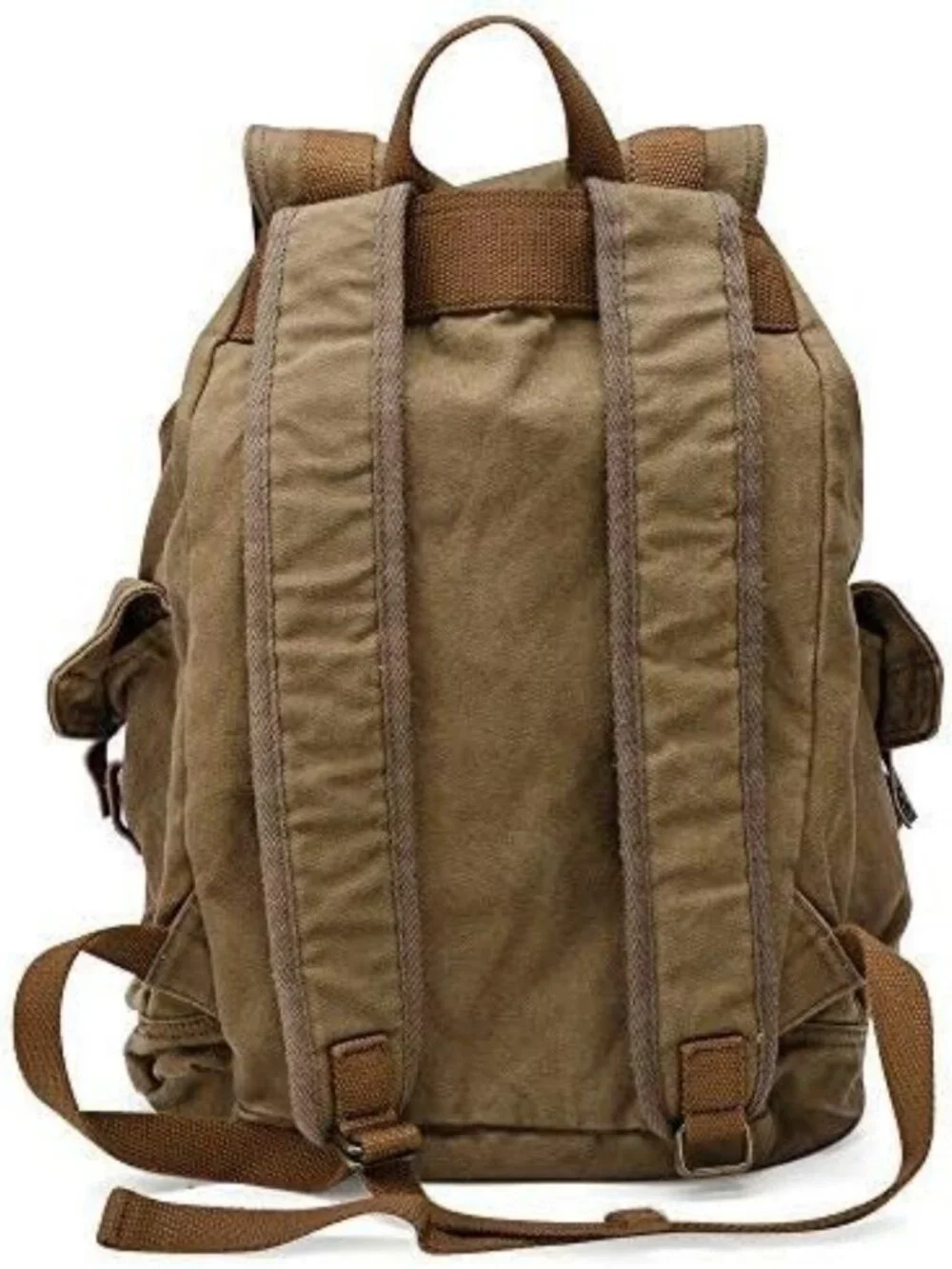 High Density Thick Canvas Backpack Rucksack, Large Field Tan Travel Bag